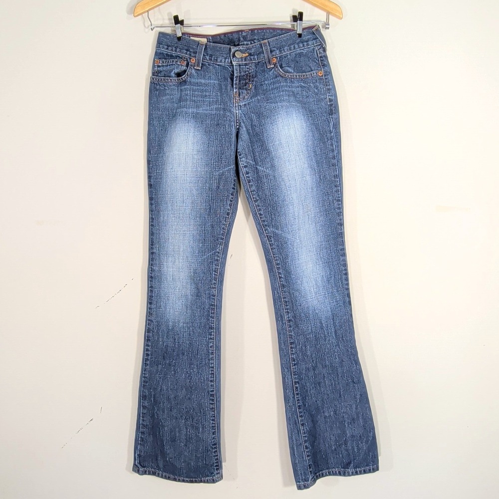 Abercrombie & Fitch Blue Jeans; Low Rise Bootcut Distressed Y2K Denim